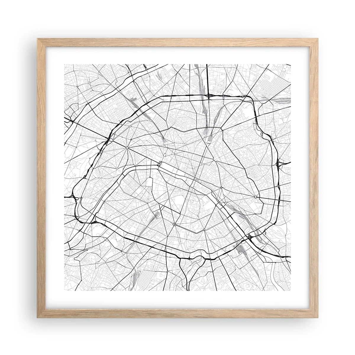 Plakát v rámu světlý dub - Květ Paříže - 50x50 cm