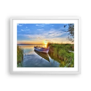 Plakát v bílém rámu - Zátoka splněných snů - 50x40 cm