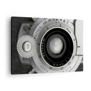 Obraz na plátně - Objektiv starého fotoaparátu - 70x50cm - Příběh o Hollywoodu - Moderní nástěnná dekorace do obývacího pokoje a ložnice ARTTOR