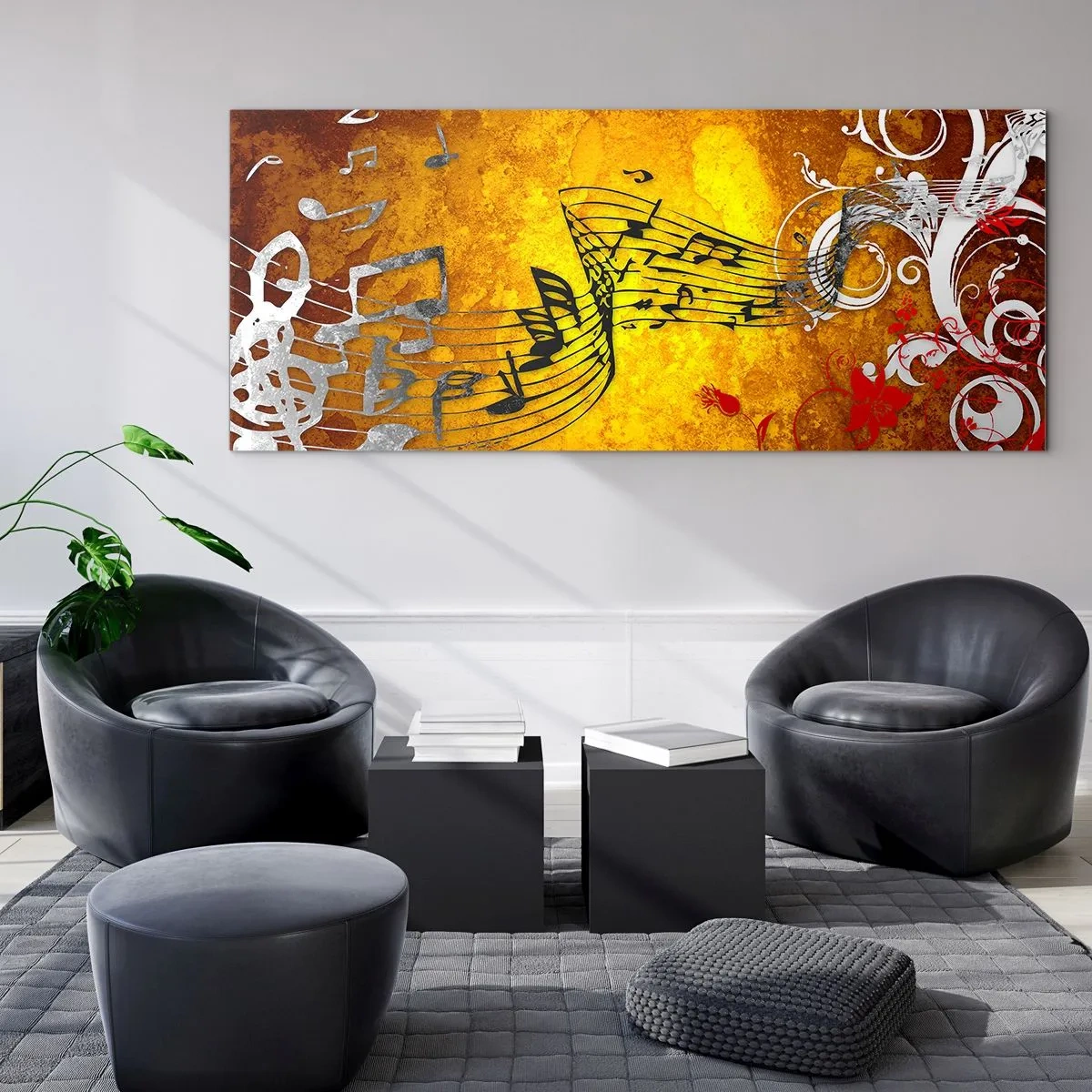 Obraz na skle - Ať zní hudba - 90x30 cm