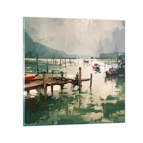 Obraz na skle - Zalité roztaveným měsícem - 50x50 cm