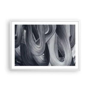 Plakát v bílém rámu - Plynulost reality - 70x50 cm