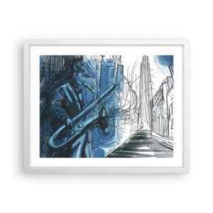 Plakát v bílém rámu - Městská rapsodie - 50x40 cm