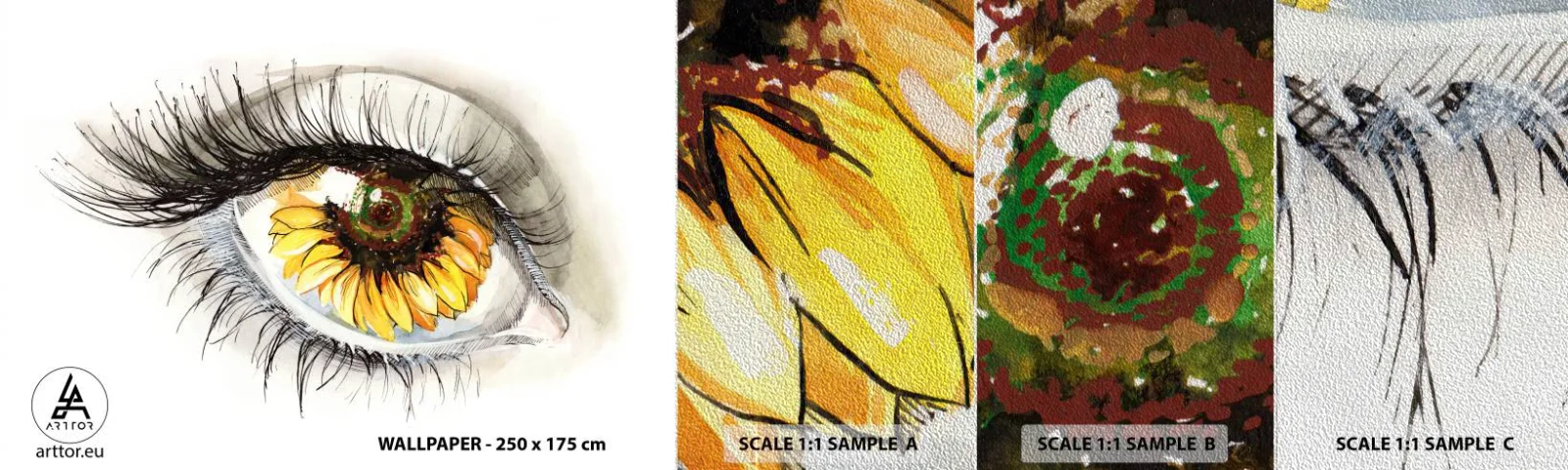 Vzor Fototapety Premium Sand - Pohled žhavý jako léto - Abstrakce, Grafika, Oko - 100x30 cm