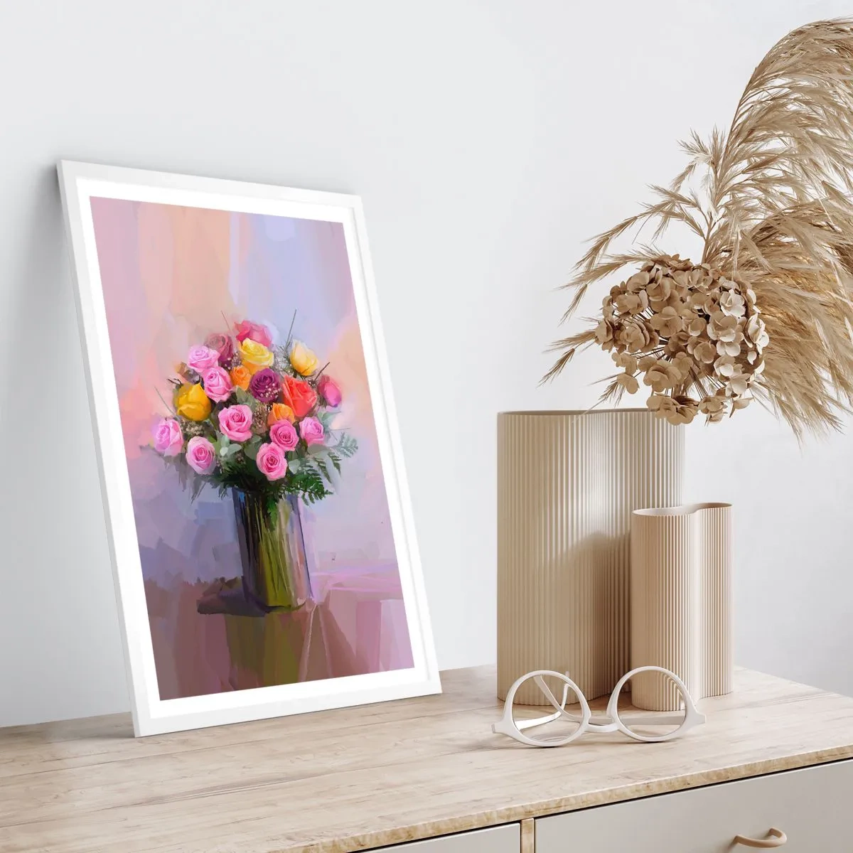 Plakát v bílém rámu - Zachycená krása - 70x100 cm