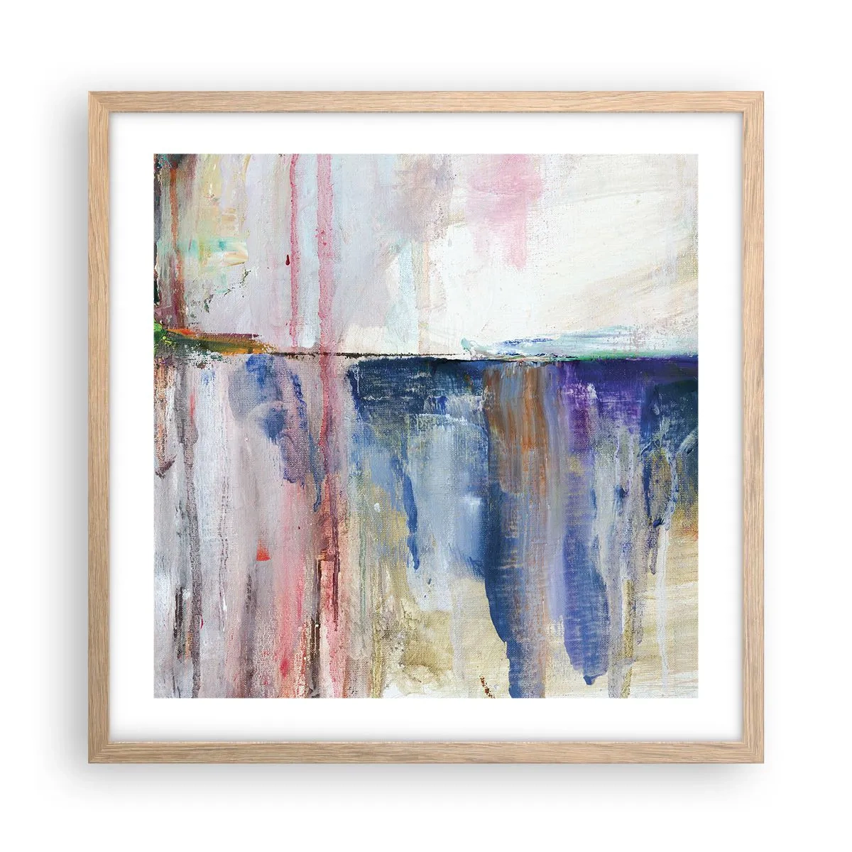 Plakát v rámu světlý dub - Barevné dojmy a asociace - 50x50 cm