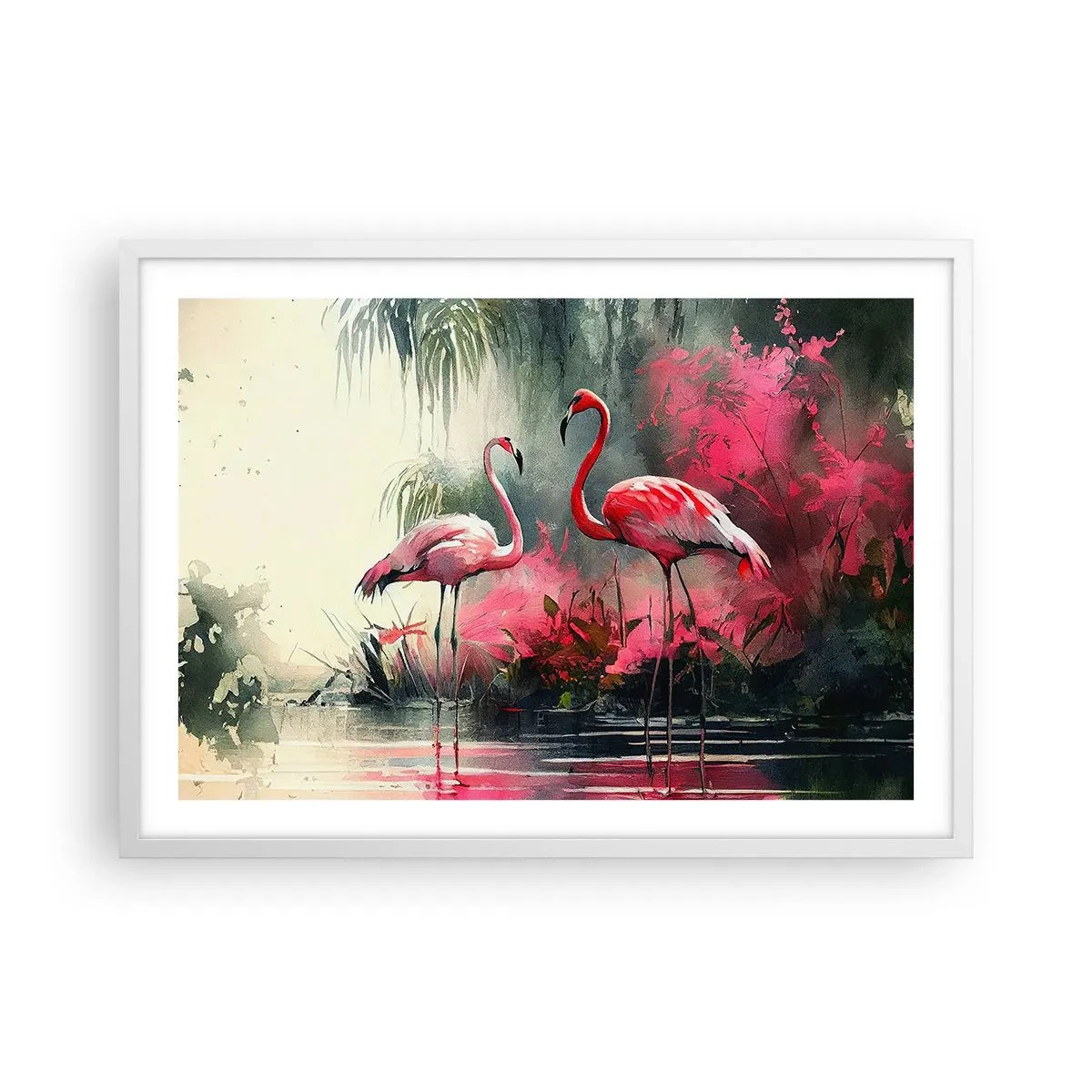 Plakát v bílém rámu - Hodiny přírodního kouzla - 70x50 cm