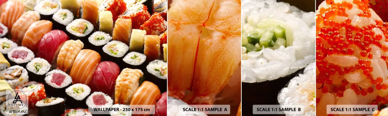 Fototapeta Vzorek Standard Eco - Barvy a chutě Asie - Gastronomie, Sushi, Asie - 100x30 cm