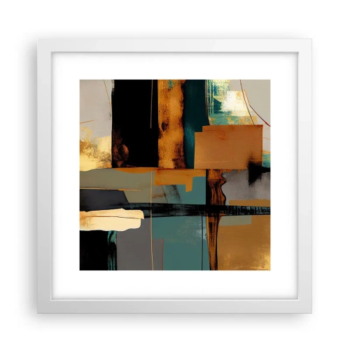 Plakát v bílém rámu - Abstrakce – světlo a stín - 30x30 cm