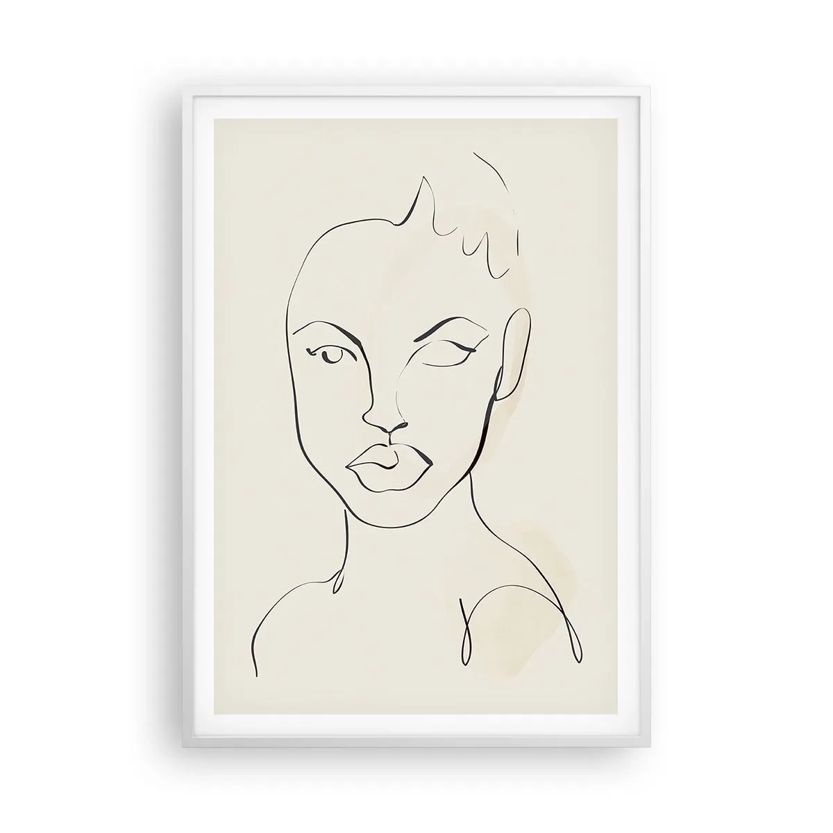 Plakát v bílém rámu - Obrys smyslnosti - 70x100 cm