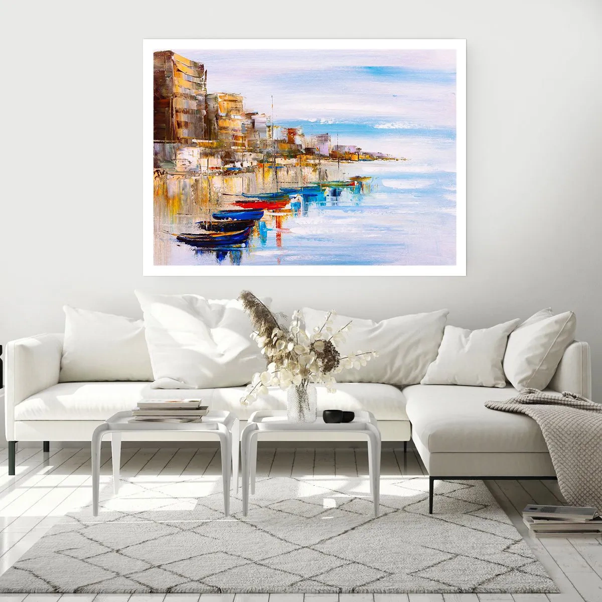 Plakát - Vícebarevný městský přístav - 91x61 cm
