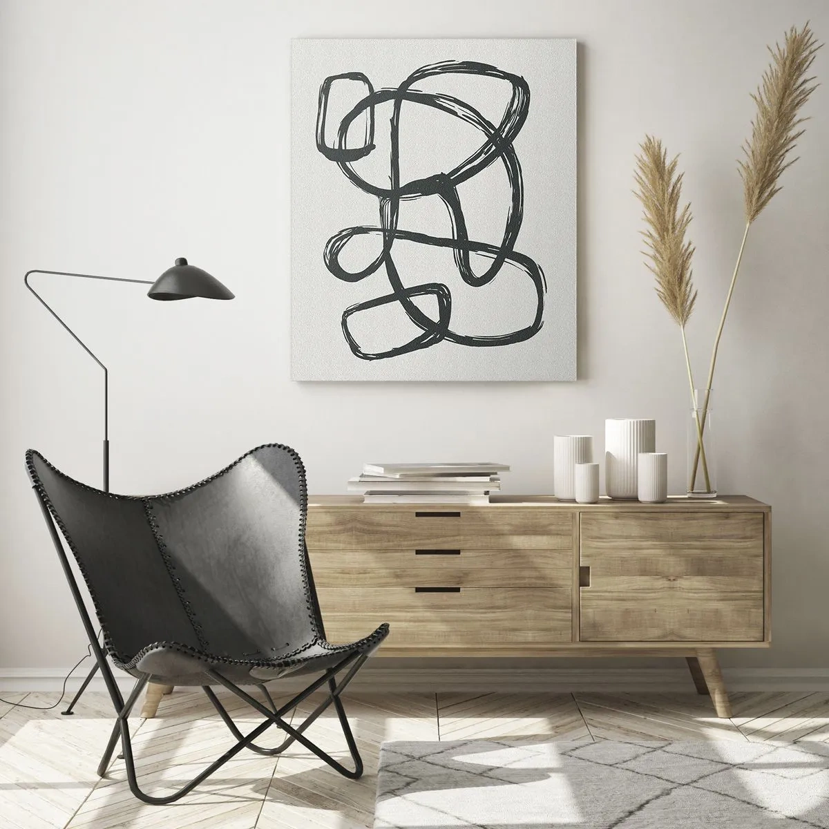 Obraz na skle - Abstrakce ve smyčce - 50x70 cm