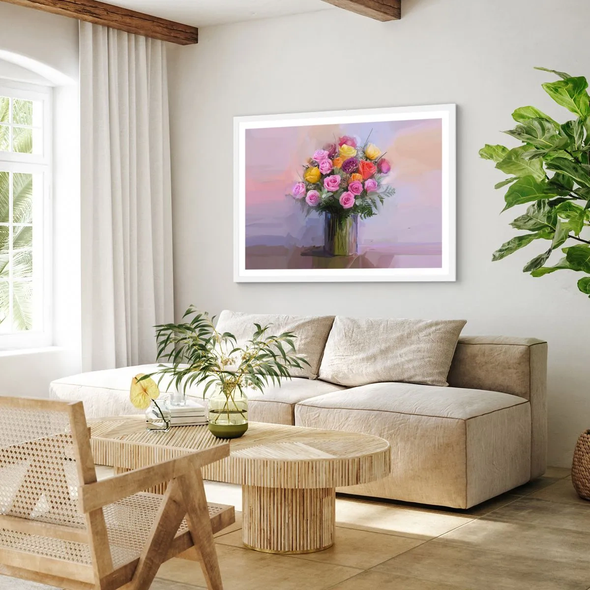 Plakát v bílém rámu - Zachycená krása - 91x61 cm