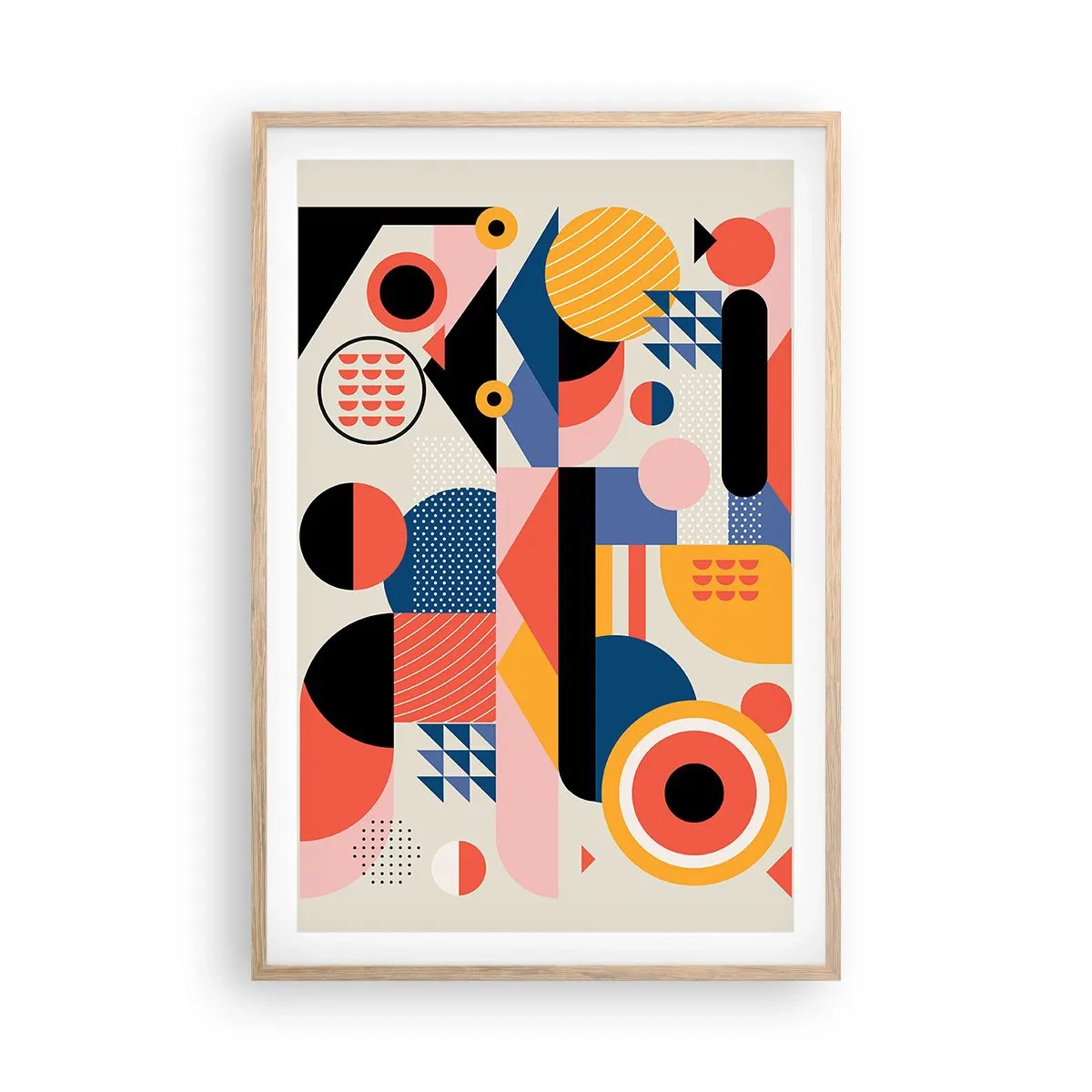 Plakát v rámu světlý dub - Kompozice: pojďme si hrát - 61x91 cm