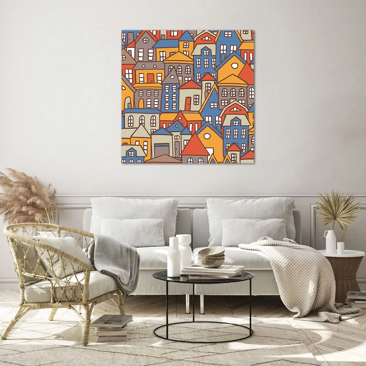 Obraz na skle - Za domem dům - 60x60 cm