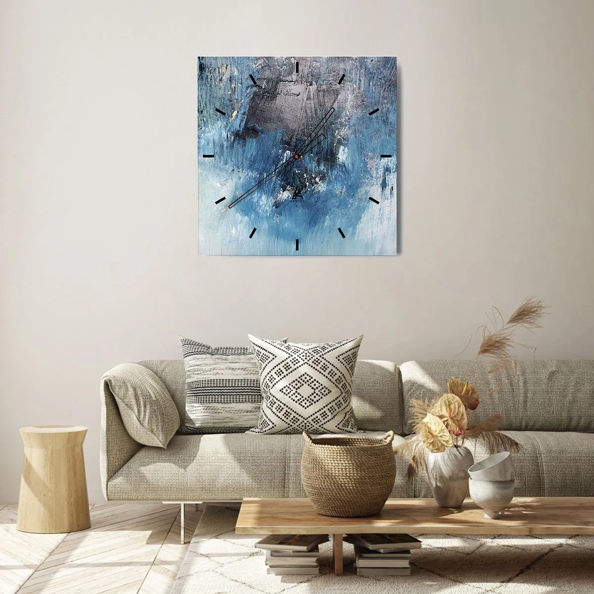 Nástěnné hodiny - Rapsodie v modrém - 40x40 cm
