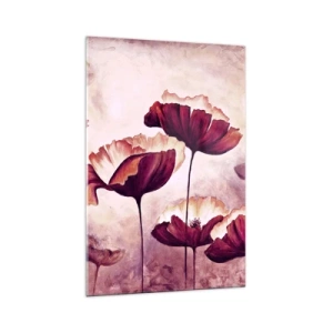 Obraz na skle - Červený a bílý plátek - 70x100 cm