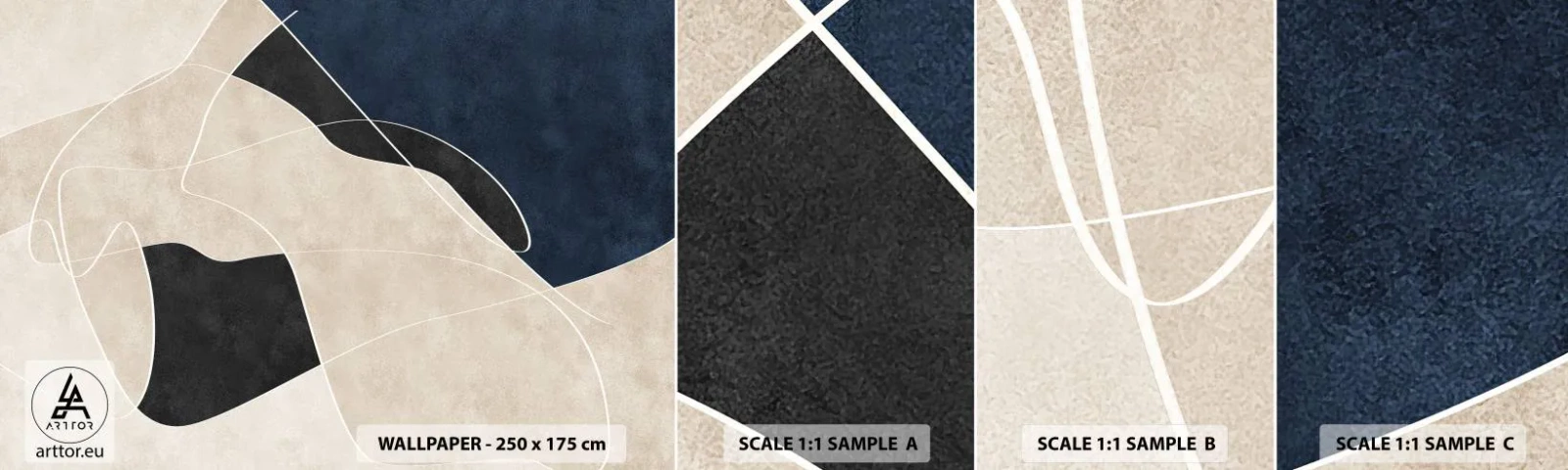 Vzor Fototapety Samolepicí Deluxe Sticker - Abstraktní kompozice – kontrast barev - Moderní, Abstrakce, Kus - 100x30 cm