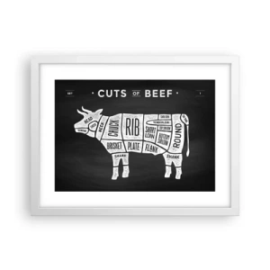 Plakát v bílém rámu - Slabikář řezníka - 40x30 cm