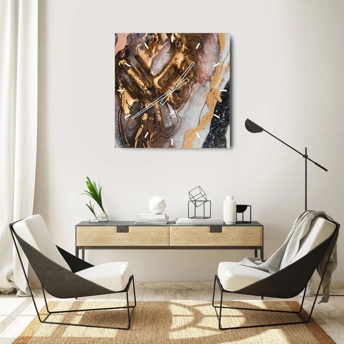 Nástěnné hodiny - Prvek země - 40x40 cm