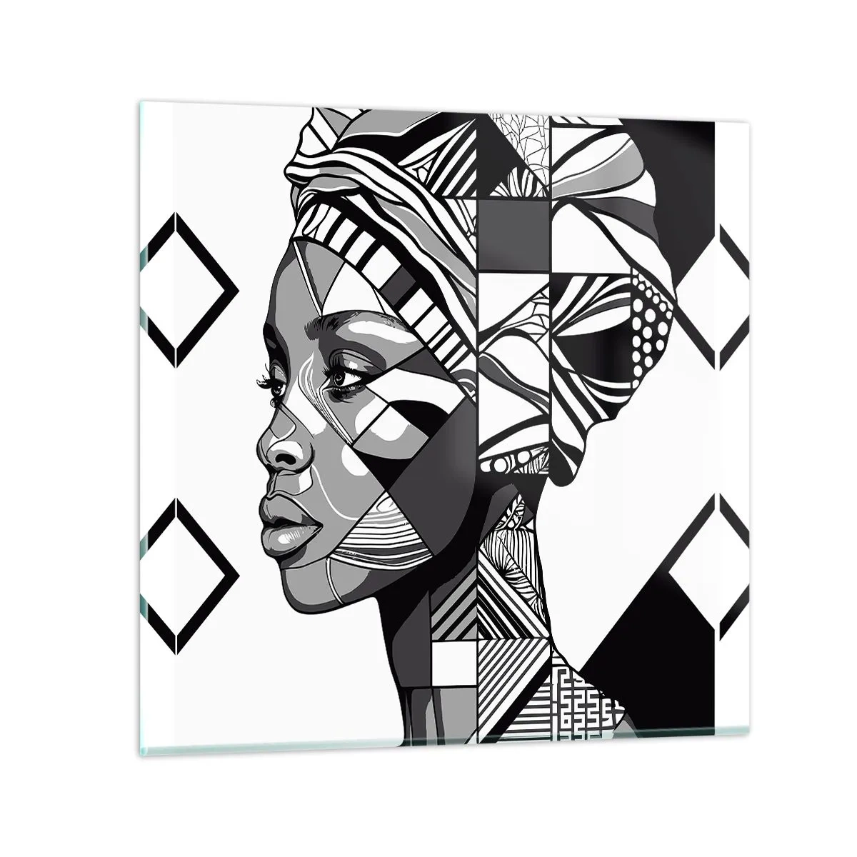 Obraz na skle - Etnický portrét - 60x60 cm