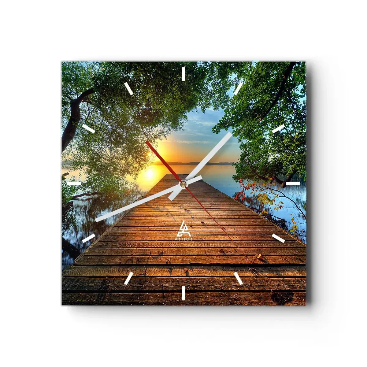 Nástěnné hodiny - Nespěchej, posaď se - 40x40 cm