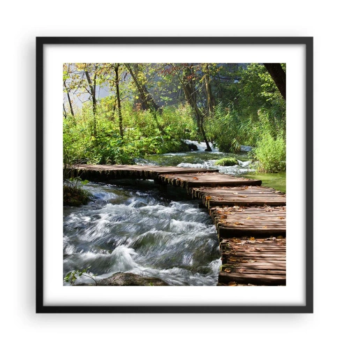 Plakát v černém rámu - U zpěněného vodopádu - 50x50 cm