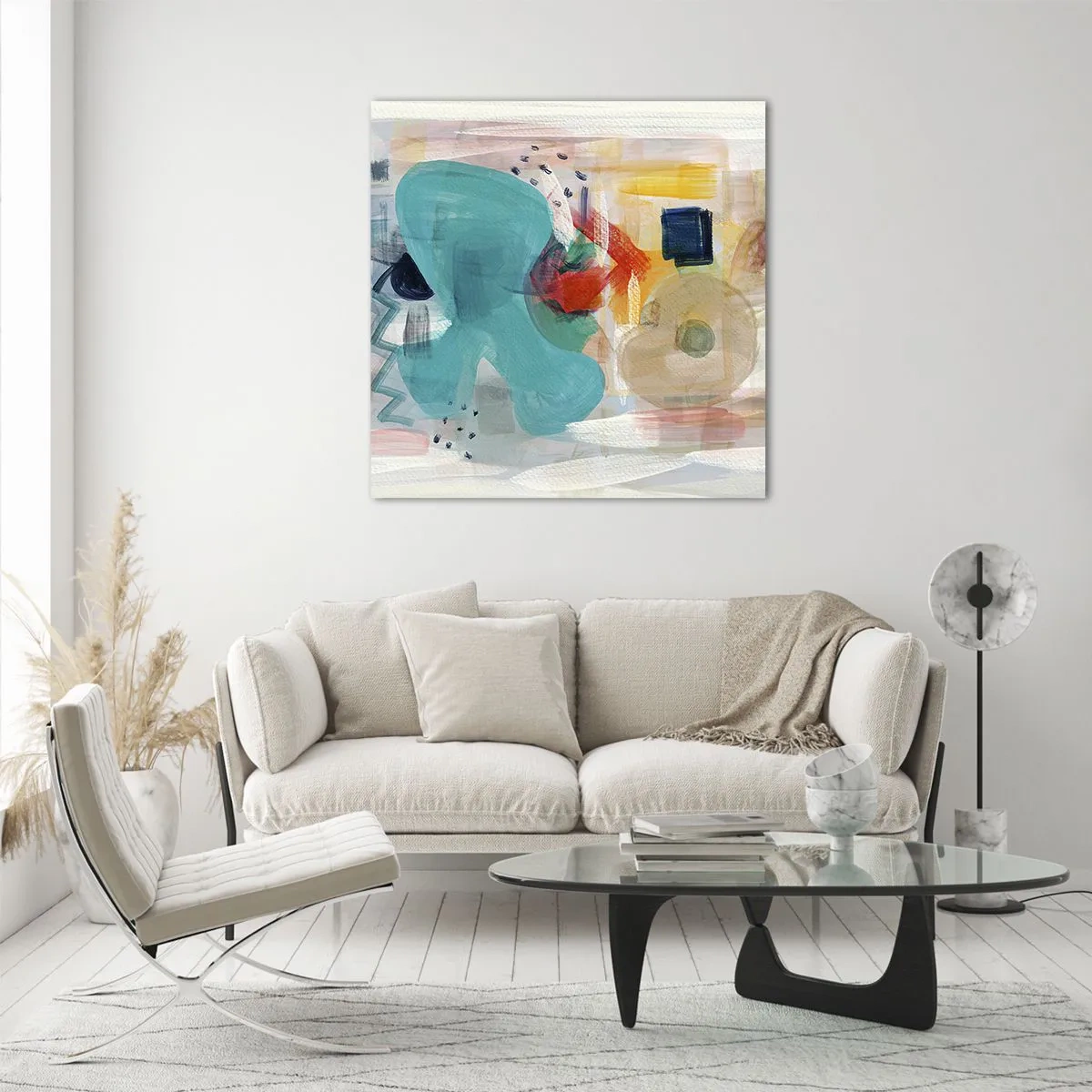 Obraz na skle - Barevná hra - 70x70 cm