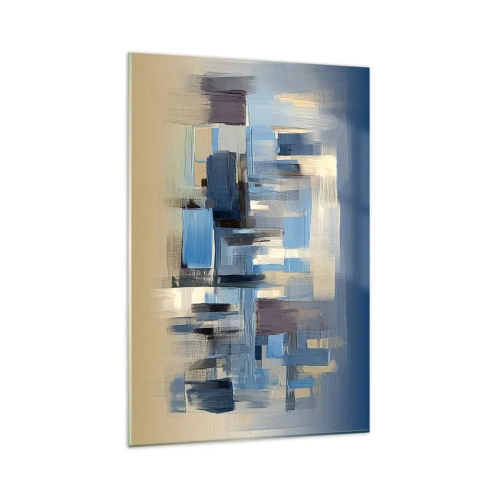 Obraz na skle - Modrá konstrukce - 80x120 cm