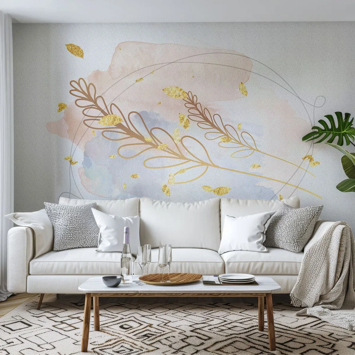 Fototapeta Premium Sand - Zlatý závan - Jasný, Minimalistický, Moderní - 200x140 cm