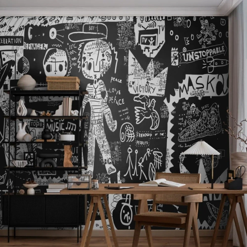 Fototapeta Premium Canvas - Práva a radosti duševního mládí - Graffiti, Kus, Moderní vzor - 150x105 cm