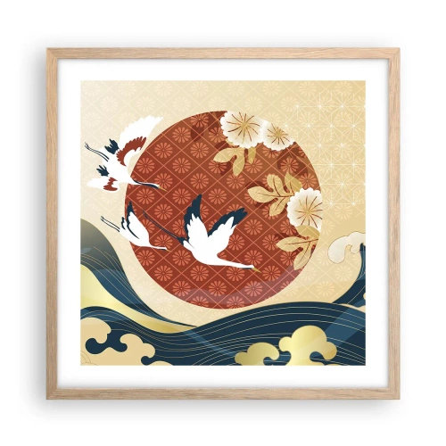 Plakát v rámu světlý dub - Japonská pohádka - 50x50 cm