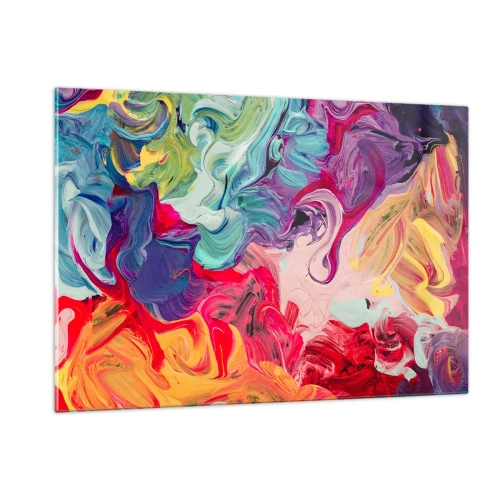 Obraz na skle - Zrození barev - 120x80 cm