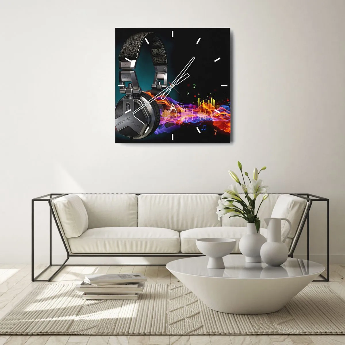 Nástěnné hodiny - V ohni hudby - 40x40 cm