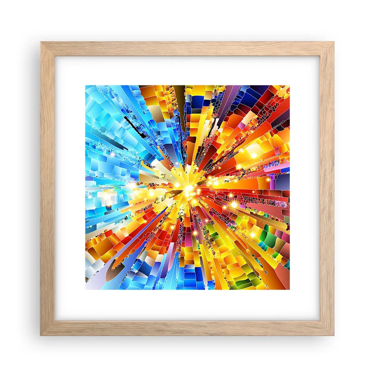 Plakát v rámu světlý dub - In medias res - 30x30 cm