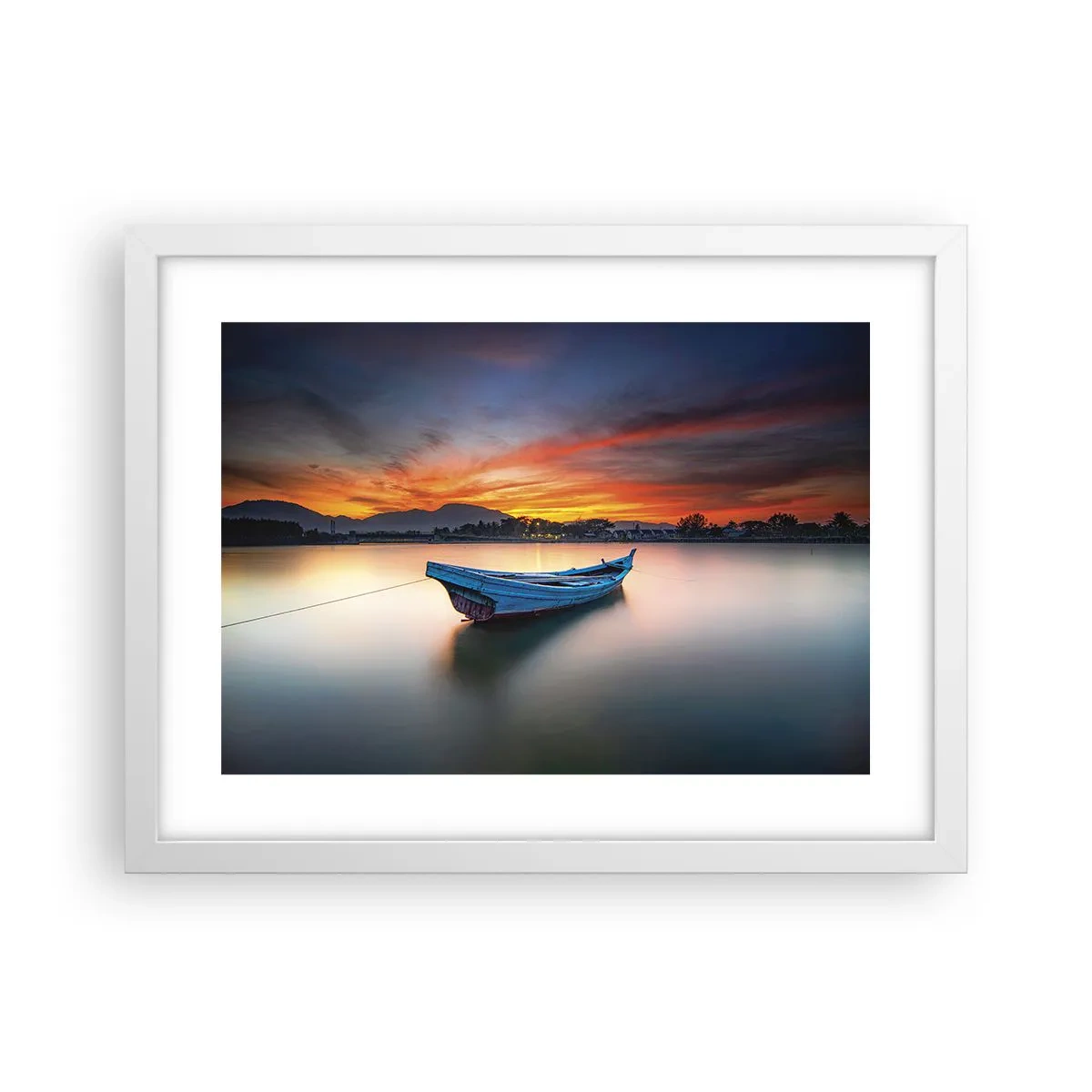 Plakát v bílém rámu - Blíží se dobrá noc - 40x30 cm