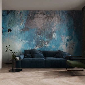 Fototapeta Standard Eco - Abstraktní kompozice v odstínech modré a černé - 100x70cm - Rapsodie v modrém - Moderní nástěnná dekorace do obývacího pokoje a ložnice ARTTOR