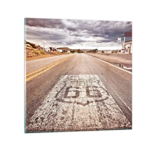 Obraz na skle - Mother Road - americká legenda - 60x60 cm