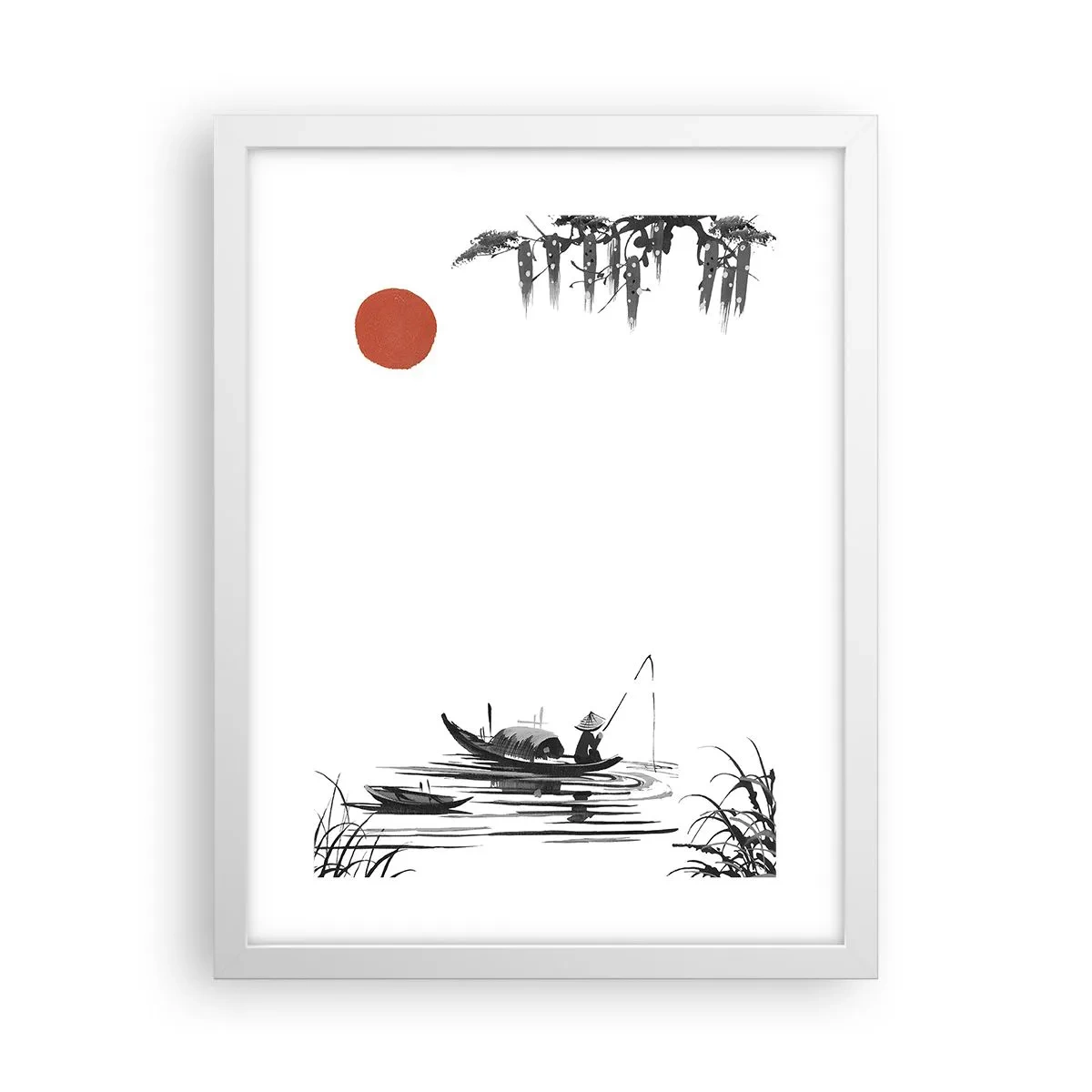 Plakát v bílém rámu - Asijské odpoledne - 30x40 cm
