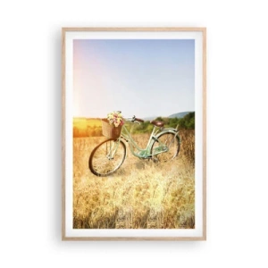 Plakát v rámu světlý dub - Chvíli tu zůstanu - 61x91 cm