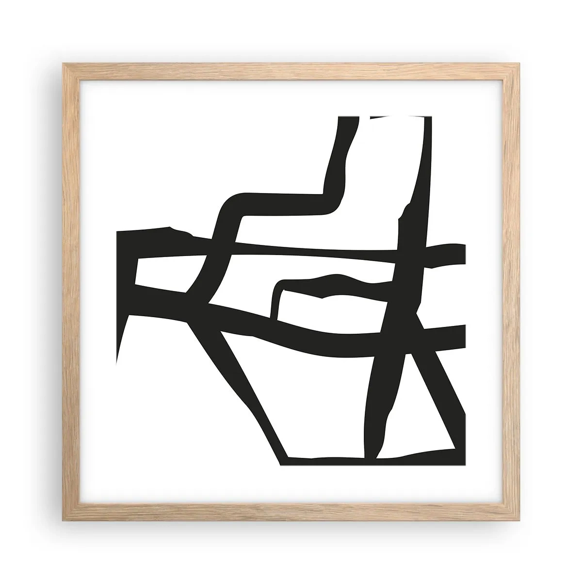 Plakát v rámu světlý dub - Černobílá konstrukce - 40x40 cm