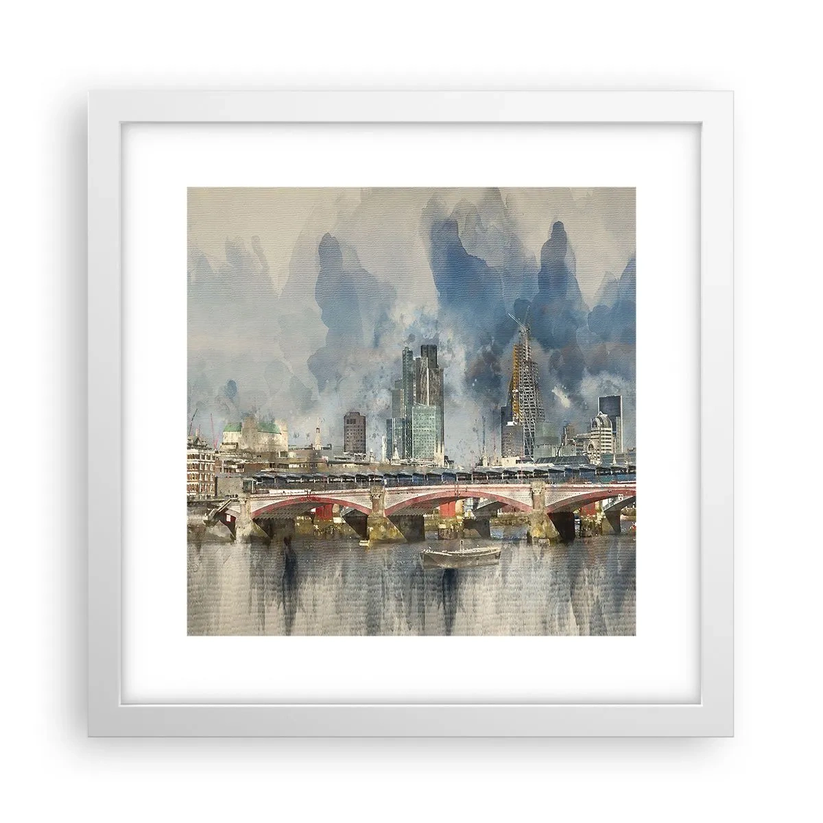 Plakát v bílém rámu - Londýn v celé své kráse - 30x30 cm