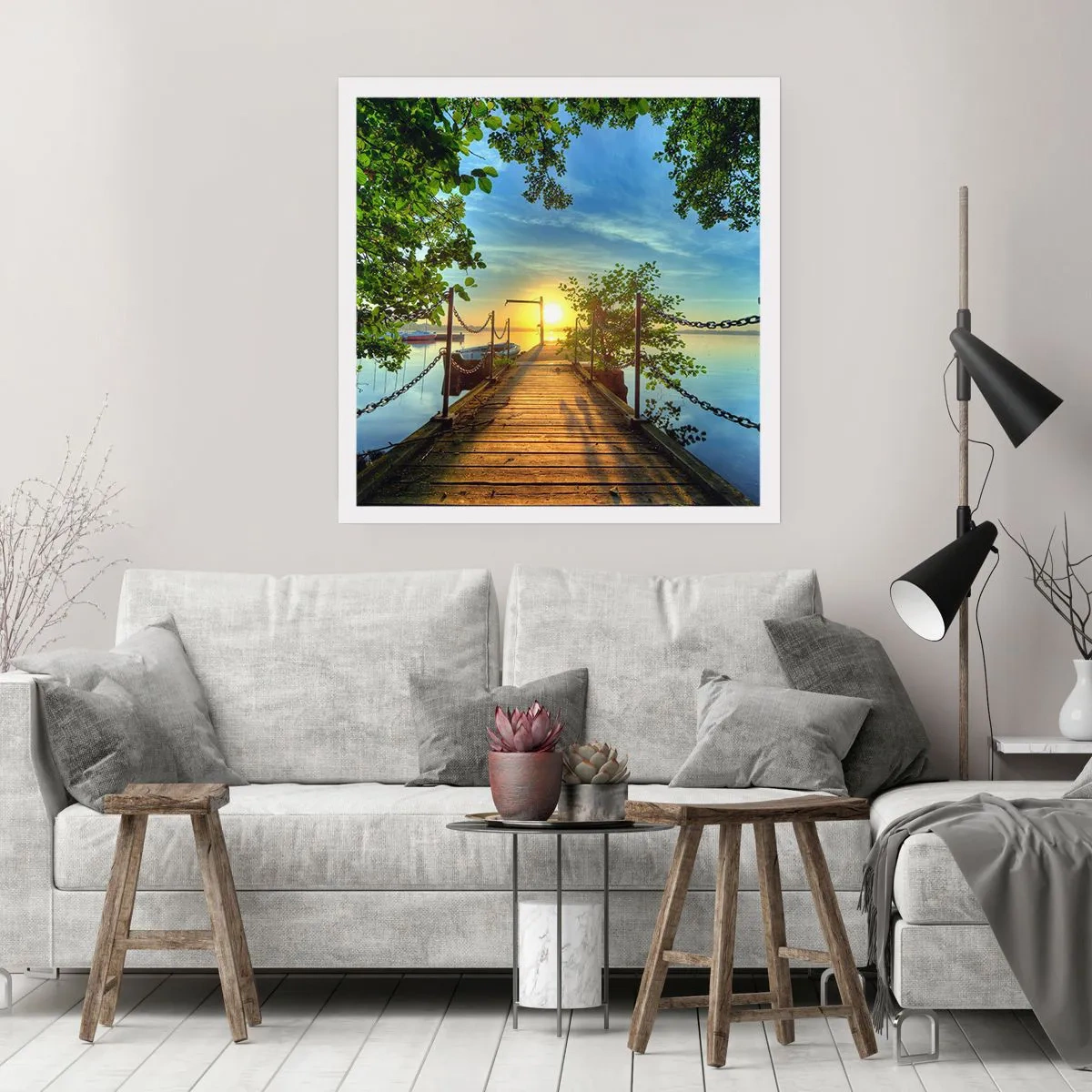 Plakát - Západ u vody - 30x30 cm