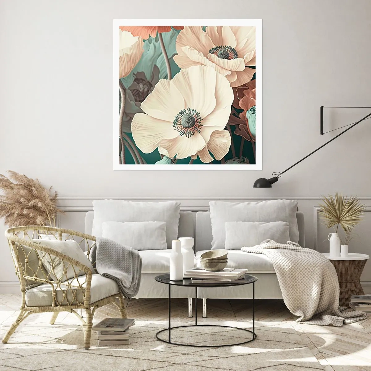 Plakát - Šepot máků - 60x60 cm