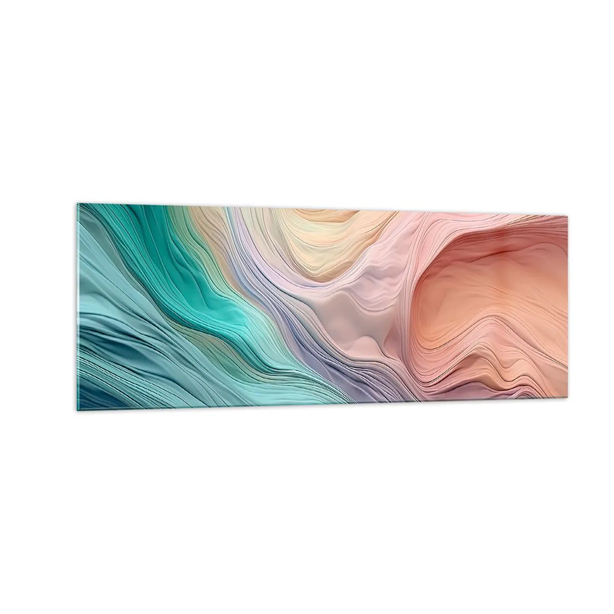 Obraz na skle - Duhová vlna - 140x50 cm