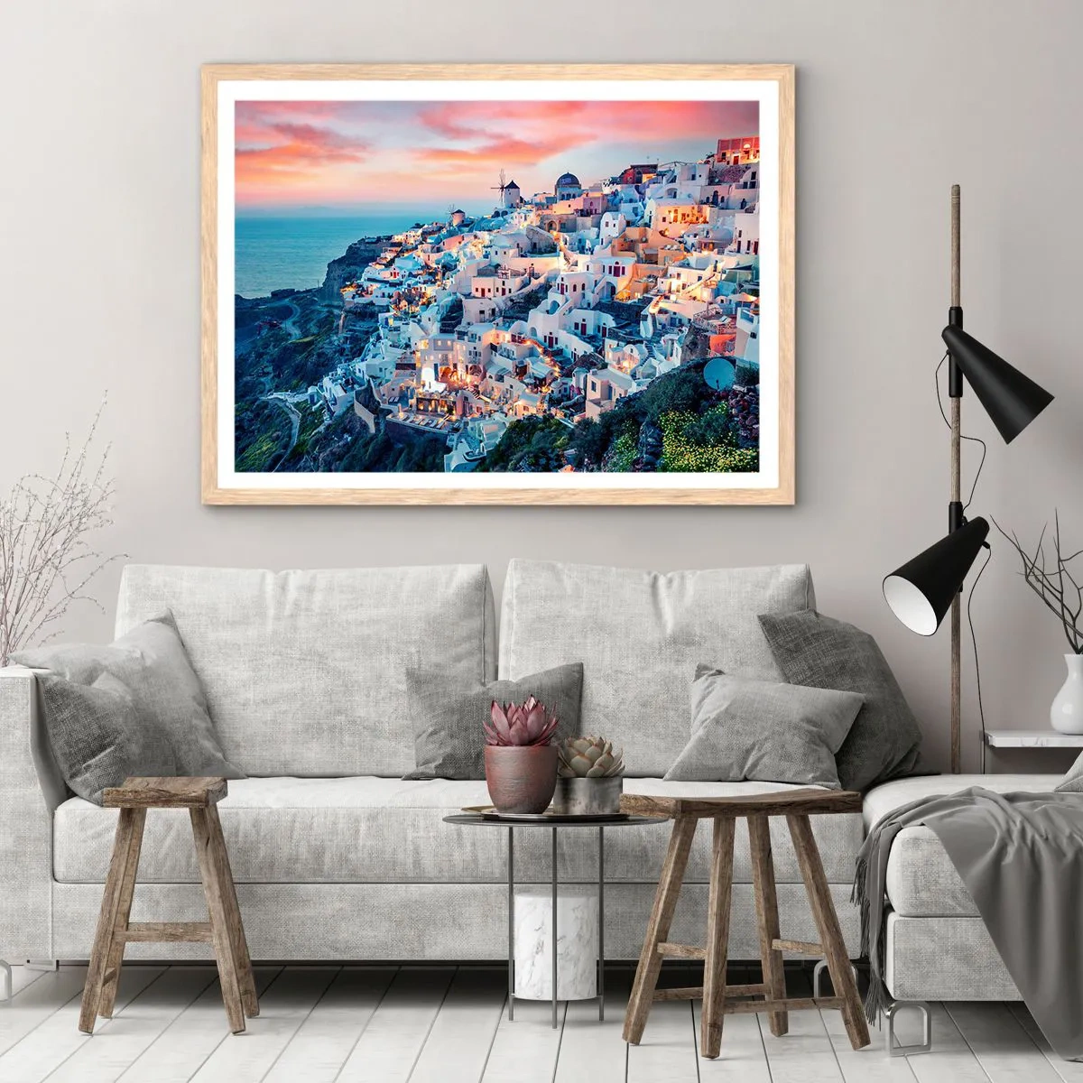 Plakát v rámu světlý dub - Tvoje tlustá řecká dovolená - 50x40 cm