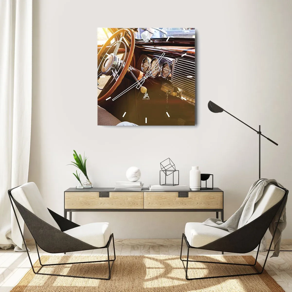 Nástěnné hodiny - Závan luxusu z minulosti - 40x40 cm
