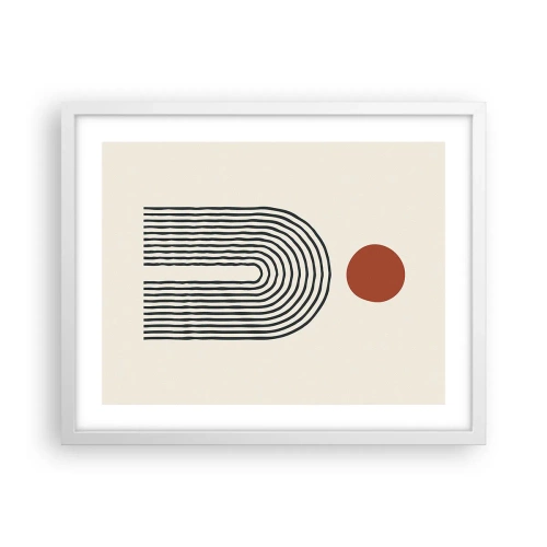 Plakát v bílém rámu - Magnetismus tvarů a barev - 50x40 cm