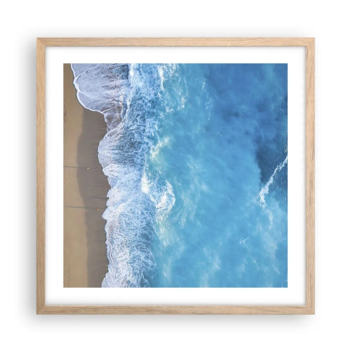 Plakát v rámu světlý dub - Síla modři - 50x50 cm