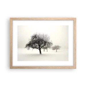 Plakát v rámu světlý dub - Zimní sen - 40x30 cm